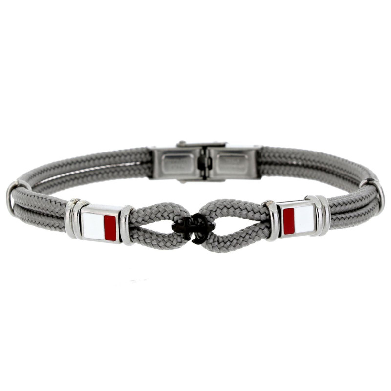 BRACCIALE "PORTOFINO" GRIGIO CM 19+3 IN ACCIAIO