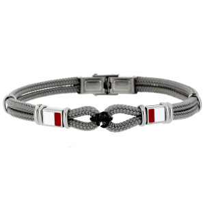 BRACCIALE "PORTOFINO" GRIGIO CM 19+3 IN ACCIAIO