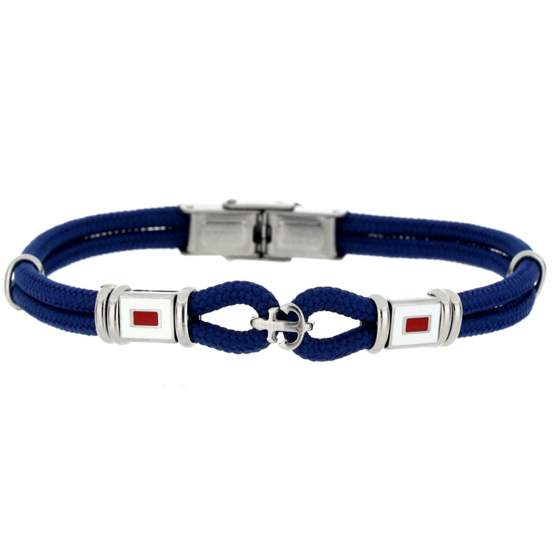 BRACCIALE "PORTOFINO" BLU CM 19+3 IN ACCIAIO