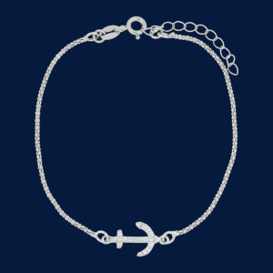 BRACCIALE "MISTI" CM 16+3 CON ANCORA  IN ARGENTO 925