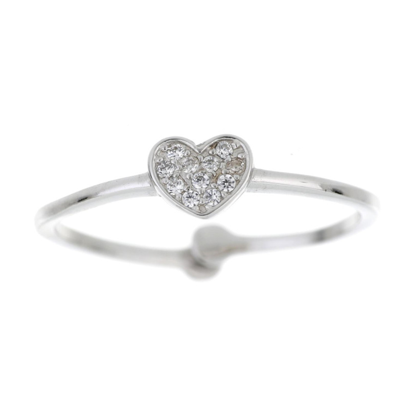 ANELLO MISTI CON CUORE IN ARGENTO 925