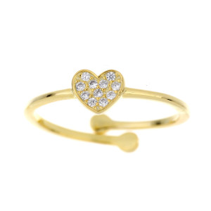 ANELLO MISTI CON CUORE IN ARGENTO 925