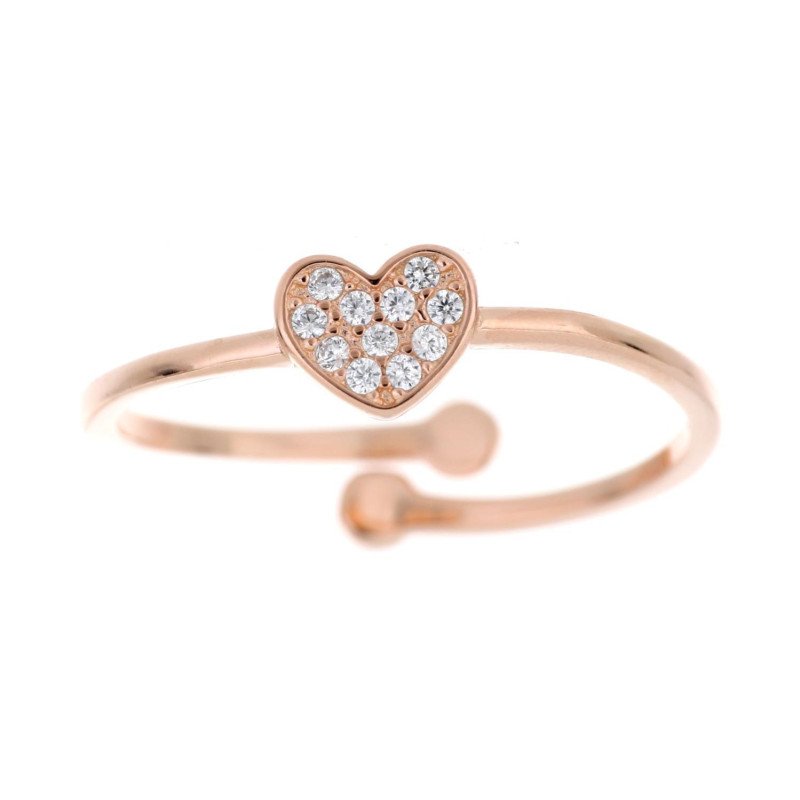 ANELLO MISTI CON CUORE IN ARGENTO 925