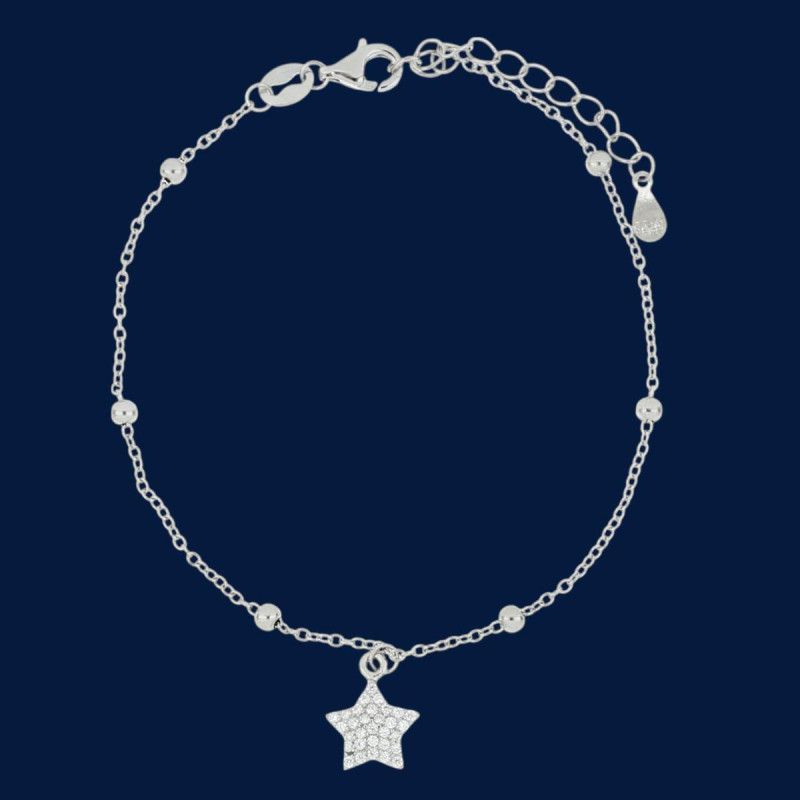 BRACCIALE "MISTI" CM 17+3 CON STELLA  IN ARGENTO 925