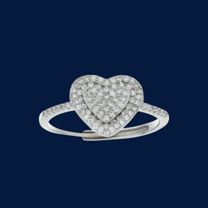 ANELLO MISTI CON CUORE IN ARGENTO 925