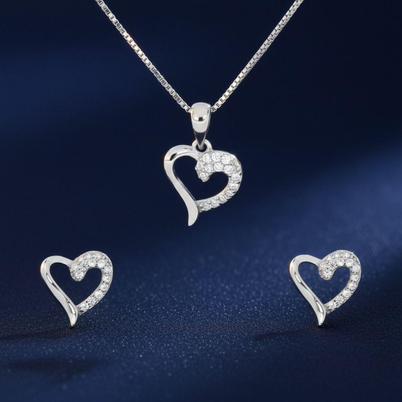 PENDENTE E ORECCHINI MISTI IN ARGENTO 925