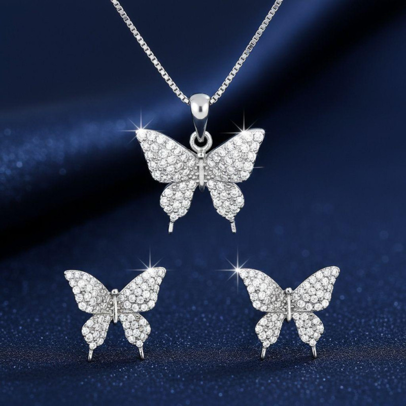 PENDENTE E ORECCHINI MISTI IN ARGENTO 925