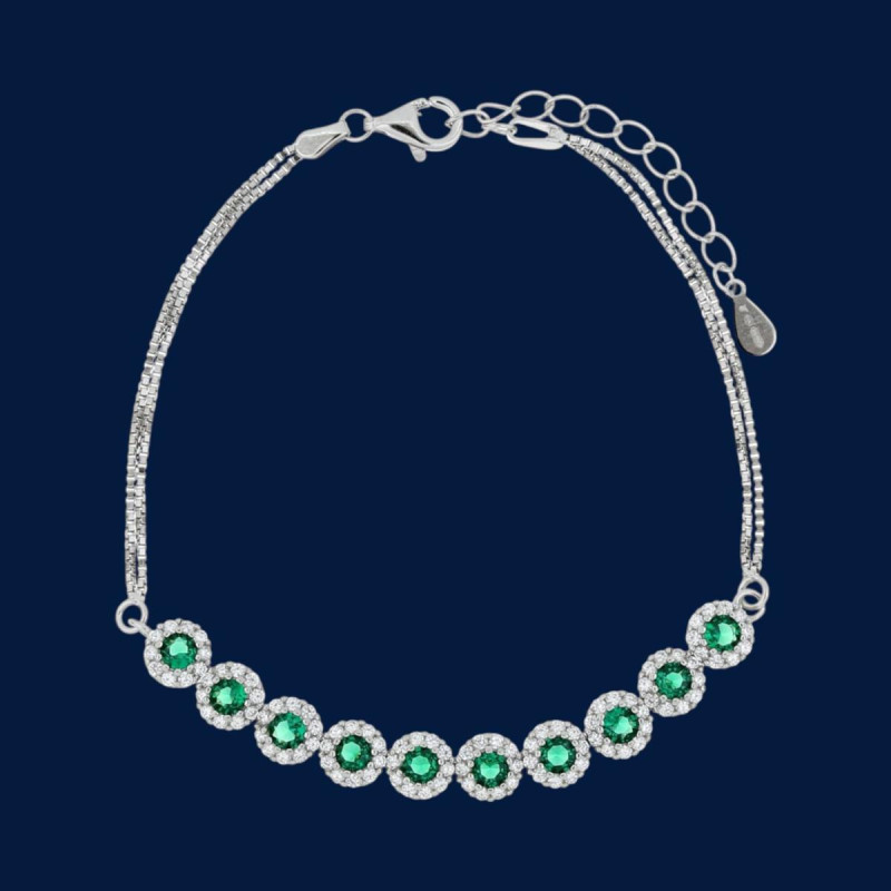 BRACCIALE DUBAI TONDO CM 17+3  IN ARGENTO 925