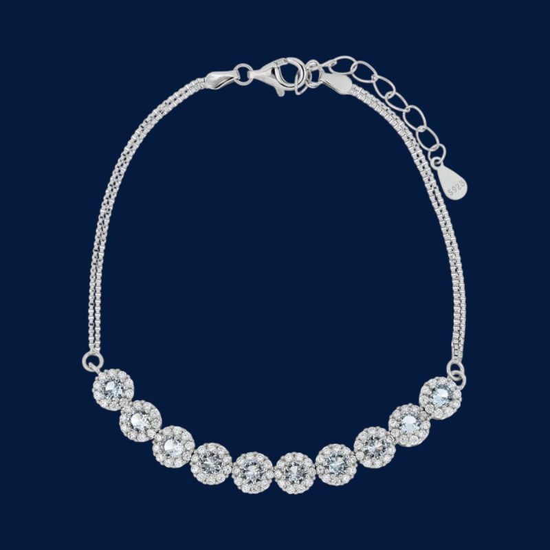 BRACCIALE DUBAI TONDO CM 17+3  IN ARGENTO 925