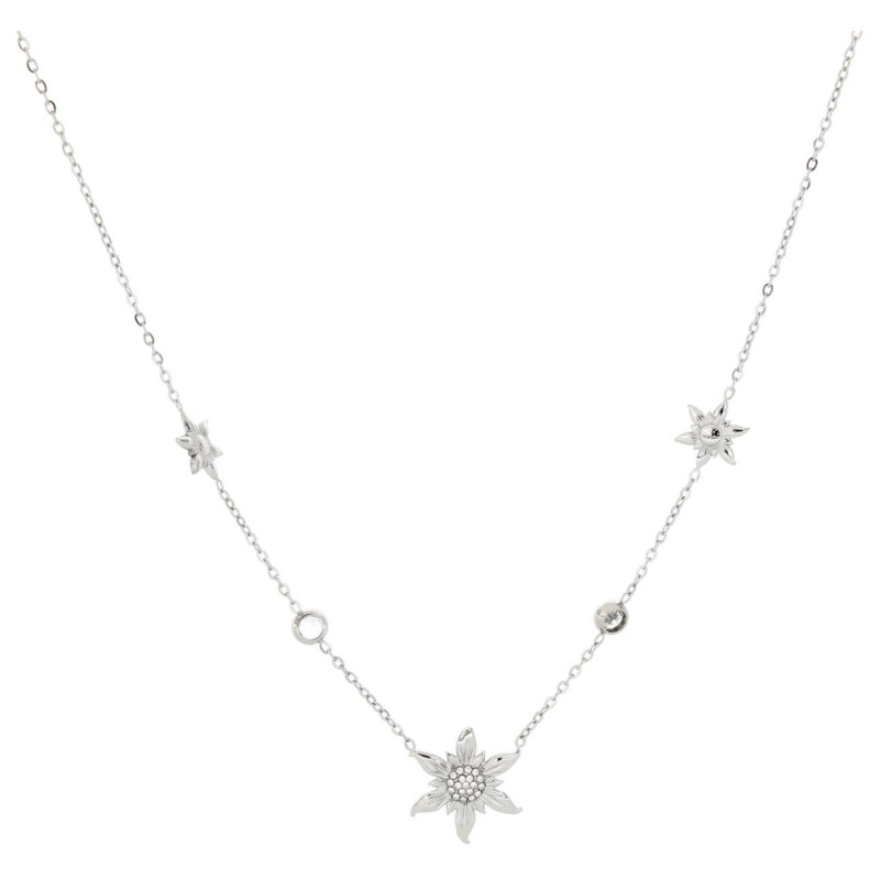 COLLANA STELLA ALPINA IN ACCIAIO CM 40+5