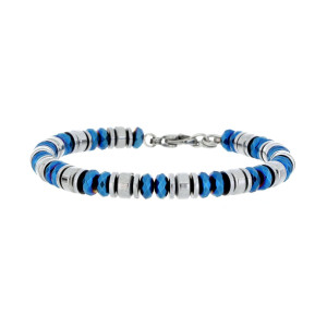BRACCIALE UOMO IN PIETRA E ACCIAIO CM 18+3