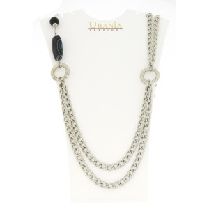 COLLANA "VENERE" RODIATO CM 82 CON PIETRE IN OTTONE