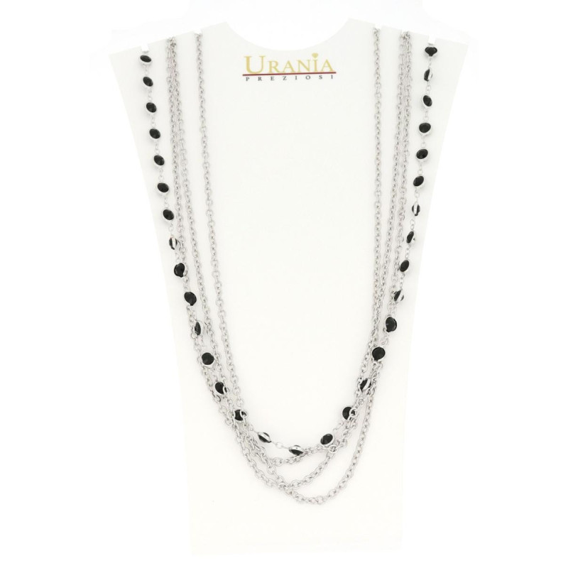 COLLANA "VENERE" RODIATO CM 71 CON PIETRE IN OTTONE