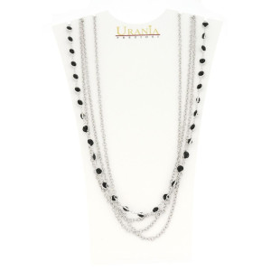 COLLANA "VENERE" RODIATO CM 71 CON PIETRE IN OTTONE