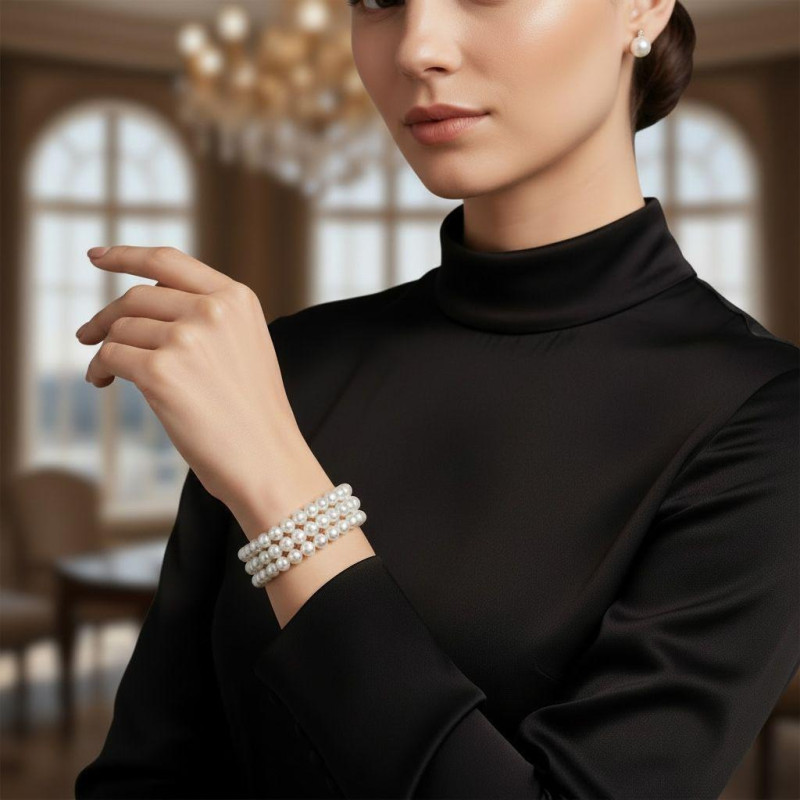 BRACCIALE PERLA CERIMONIA CM 18+3 IN ARGENTO