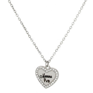 PENDENTE "MAMMA" IN ACCIAIO CUORE
