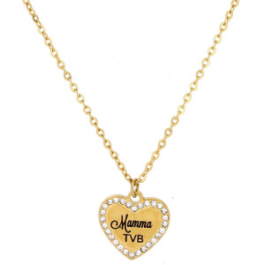 PENDENTE "MAMMA" IN ACCIAIO CUORE