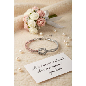 BRACCIALE NODI ZIRCONATI CM 17+3  IN ACCIAIO