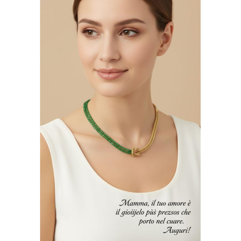 COLLANA NODI CM 32+7  IN ACCIAIO