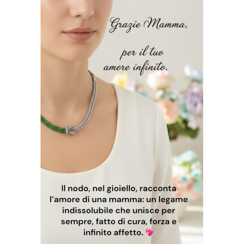 COLLANA NODI CM 32+7  IN ACCIAIO