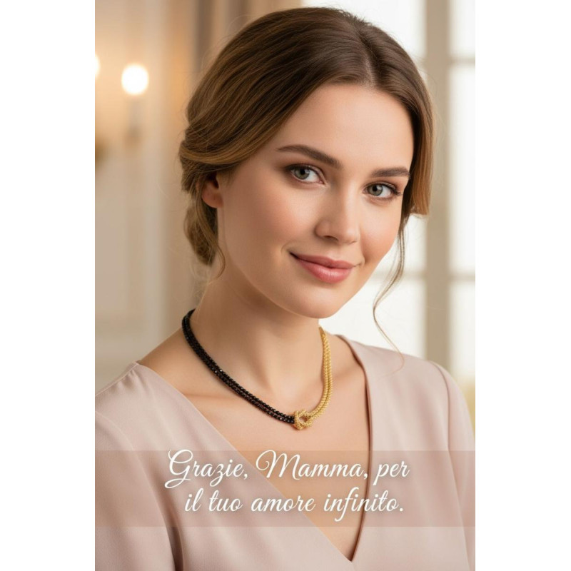 COLLANA NODI CM 32+7  IN ACCIAIO