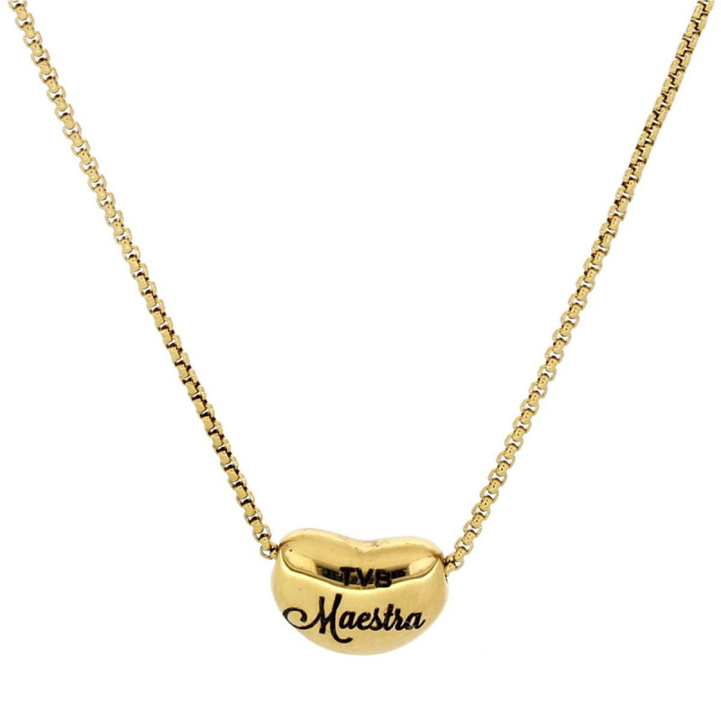 COLLANA "MAESTRA" CM 30 CUORE MM 10 IN ACCIAIO CON CURSORE