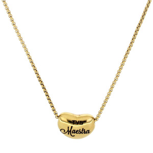 COLLANA "MAESTRA" CM 30 CUORE MM 10 IN ACCIAIO CON CURSORE