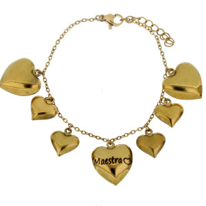 BRACCIALE MAESTRA CM 16+3 CUORE MM 17 ASTERIA IN ACCIAIO