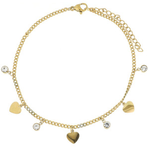 BRACCIALE AFRODITE DORATO CM 20+4 CON ZIRCONI IN ACCIAIO