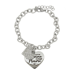 BRACCIALE "MAMMA" CON FRASE "SI SCRIVE MAMMA, SI LEGGE AMORE"