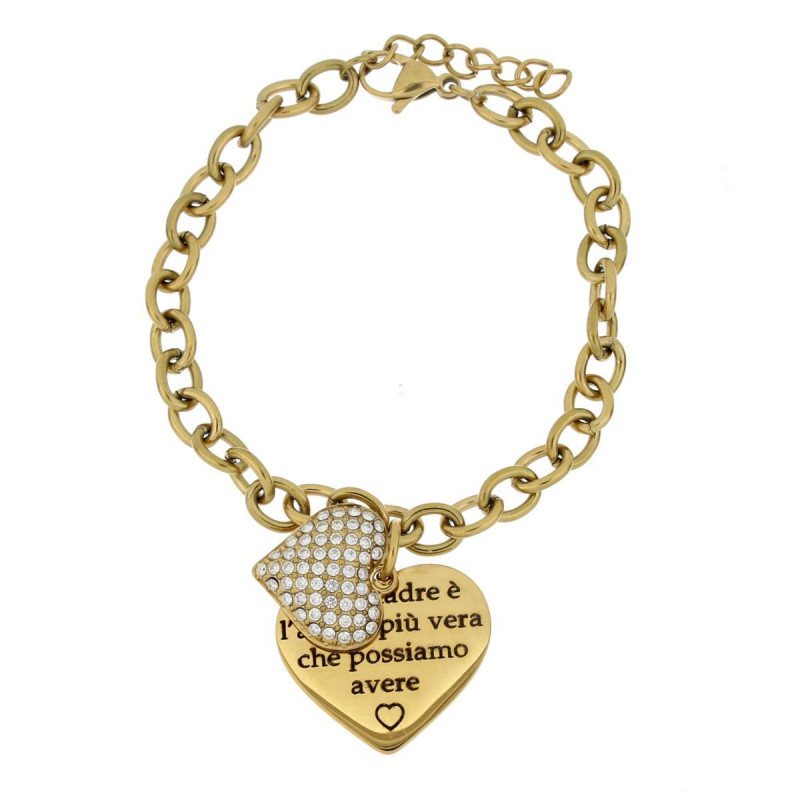BRACCIALE "MAMMA" CON FRASE "UNA MADRE E' L'AMICA PIU'.." IN ACC