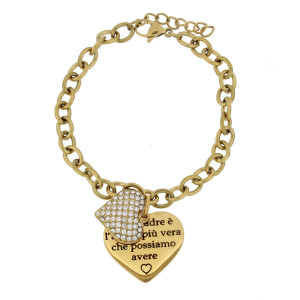 BRACCIALE "MAMMA" CON FRASE "UNA MADRE E' L'AMICA PIU'.." IN ACC