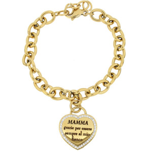 BRACCIALE "MAMMA" CON FRASE "MAMMA GRAZIE PER ESSERE.." IN ACC