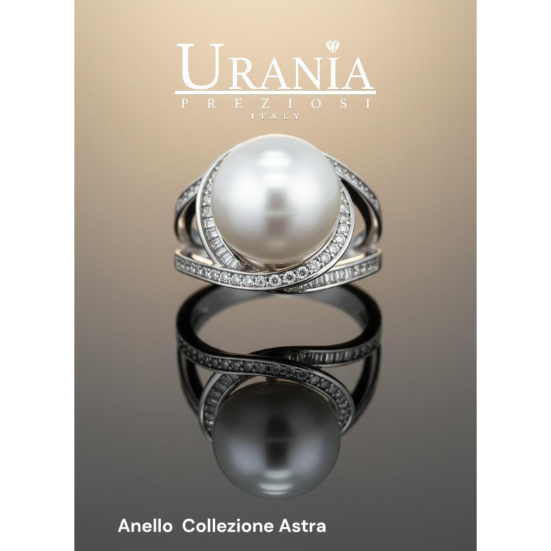 ANELLO "ASTRA" MM 17 CON PERLA MM 14 IN OTTONE