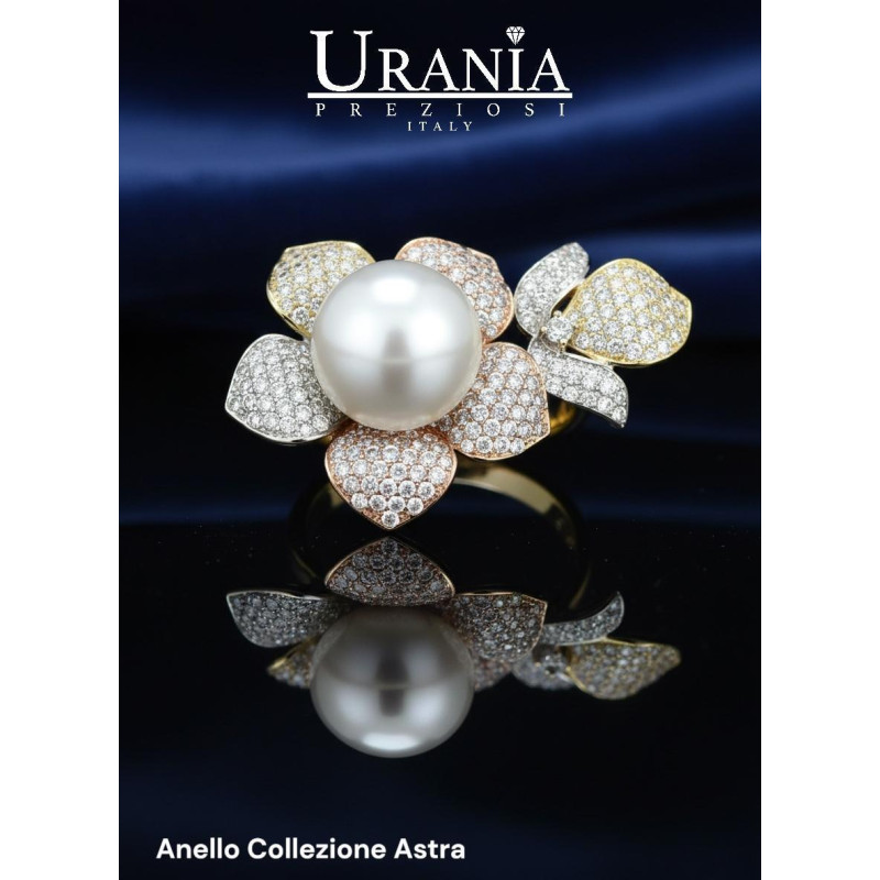 ANELLO "ASTRA" MM 22X34 CON PERLA MM 14 IN OTTONE