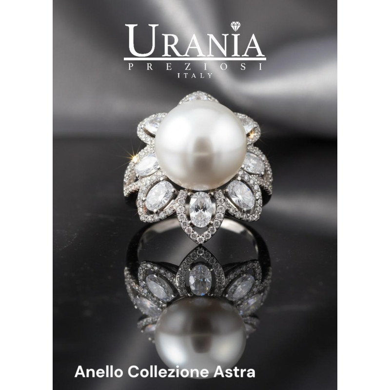 ANELLO "ASTRA" MM 25 CON PERLA MM 14 IN OTTONE