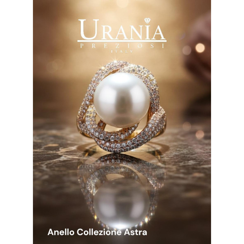 ANELLO "ASTRA" MM 24 CON PERLA MM 14 IN OTTONE