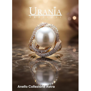ANELLO "ASTRA" MM 24 CON PERLA MM 14 IN OTTONE