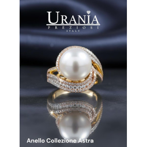 ANELLO "ASTRA" MM 21 CON PERLA MM 14 IN OTTONE