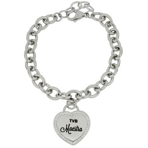 BRACCIALE "MAESTRA" CON FRASE 'TVB MAESTRA' IN ACCIAIO