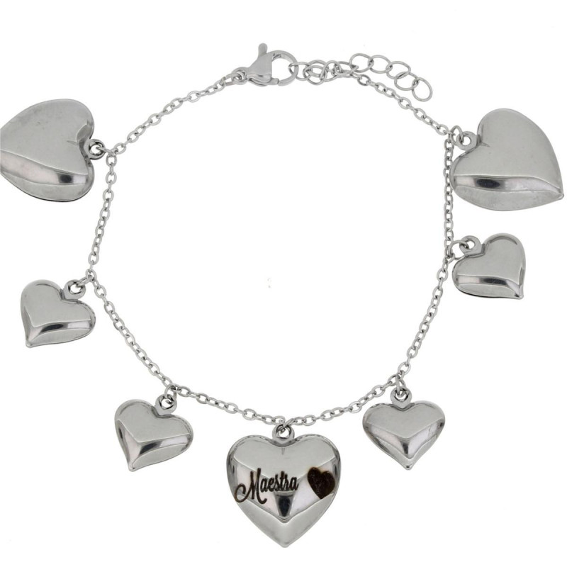 BRACCIALE MAESTRA CM 16+3 CUORE MM 17 ASTERIA IN ACCIAIO
