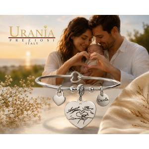 BRACCIALE "PENSIERO" CUORE IN ACCIAIO