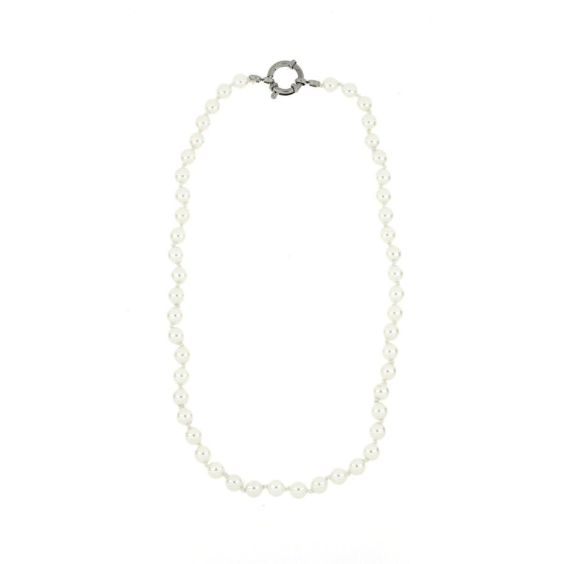 COLLANA CM 40 PERLA MM 6 IN ACCIAIO