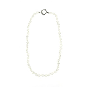 COLLANA CM 40 PERLA MM 6 IN ACCIAIO