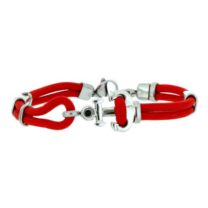 BRACCIALE "PORTOFINO" ROSSO CM 18+3 IN ACCIAIO
