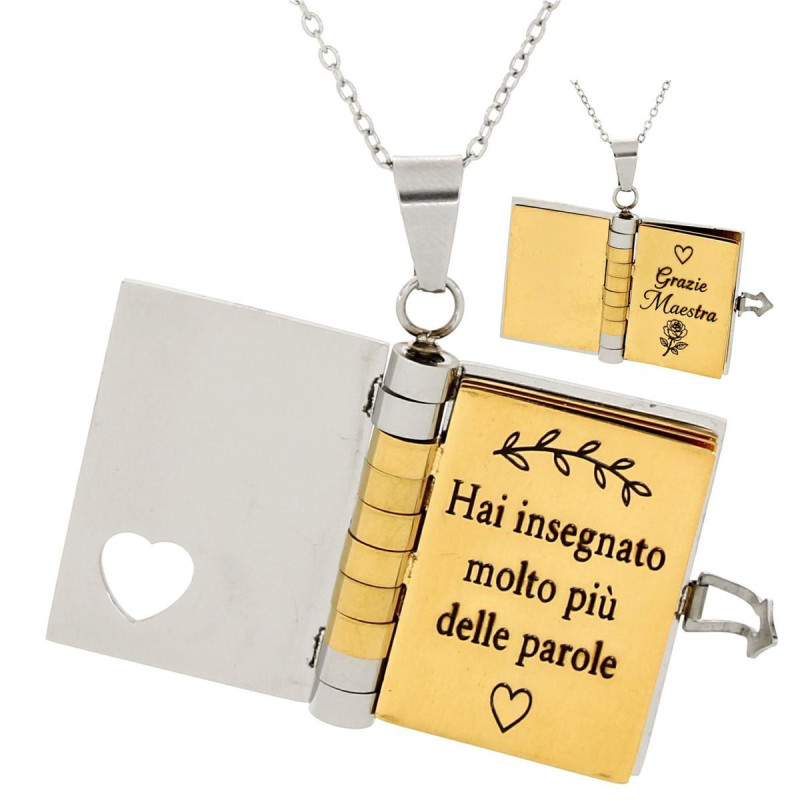 PENDENTE TI PENSO IN ACCIAIO