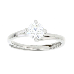 ANELLO MOISSANITE D COLOR,TRIPLA EXC,FLU NONE,0.80 CT, 6MM