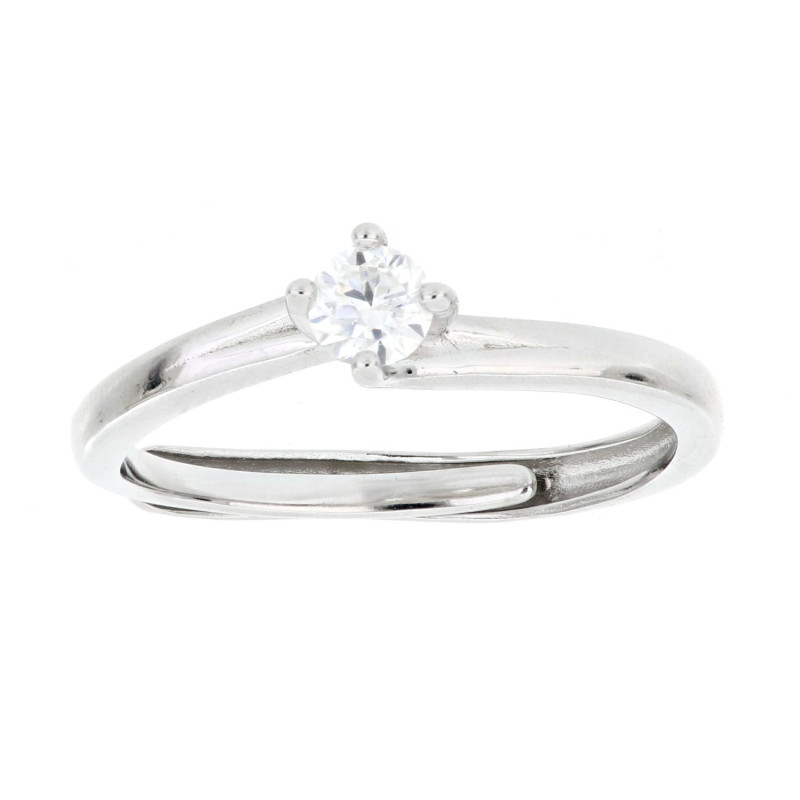 ANELLO MOISSANITE D COLOR,TRIPLA EXC,FLU NONE,0.30 CT, 4MM
