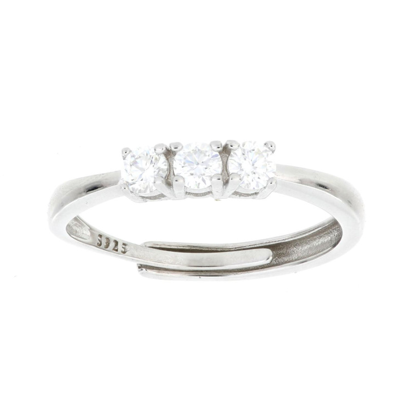 ANELL TRILOGI MOISSANITE D COLOR,TRIPLA EXC,FLU NONE,0.30 CT 3MM