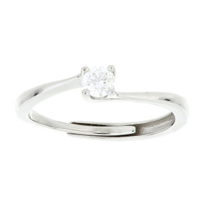 ANELLO MOISSANITE D COLOR,TRIPLA EXC,FLU NONE,0.30 CT, 4MM